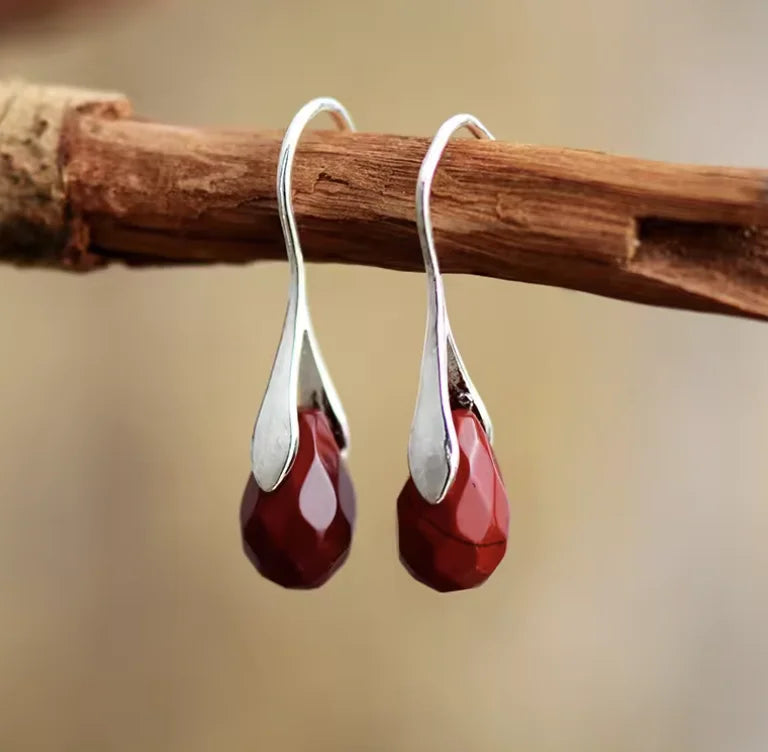 Earthy Sculptural Teardrop Earrings