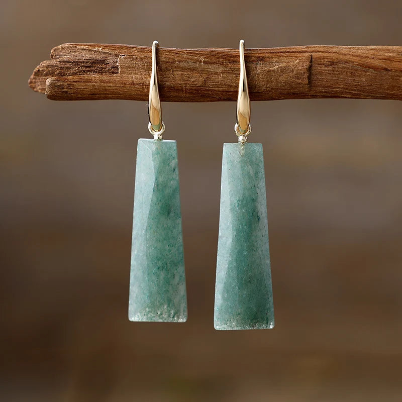 Geometric Crystal Drop Earrings