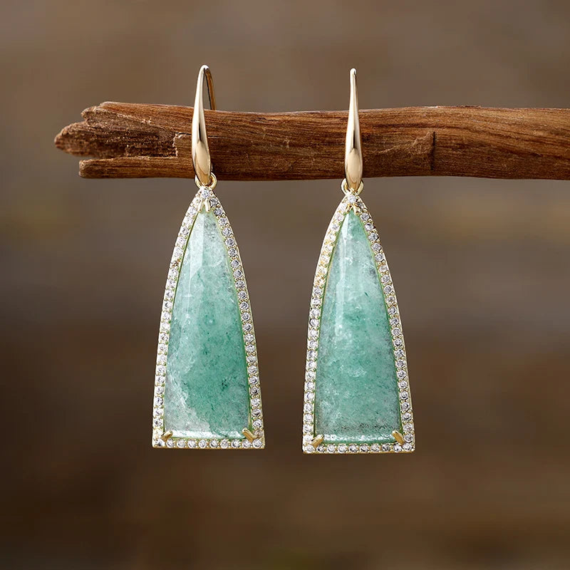 Art Deco Geometric Crystal Earrings