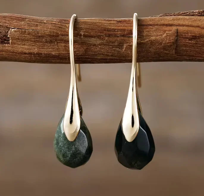 Earthy Sculptural Teardrop Earrings