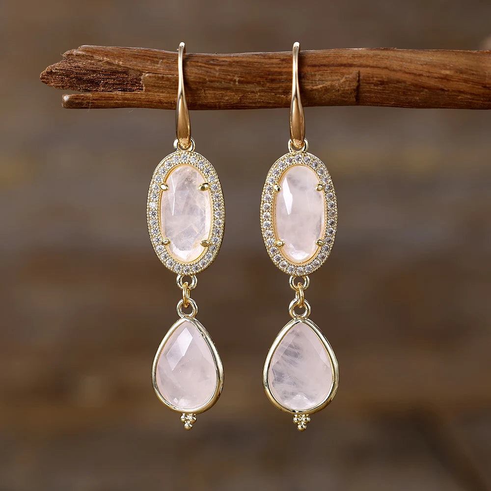 Deco Luxe Gemstone Teardrop Earrings