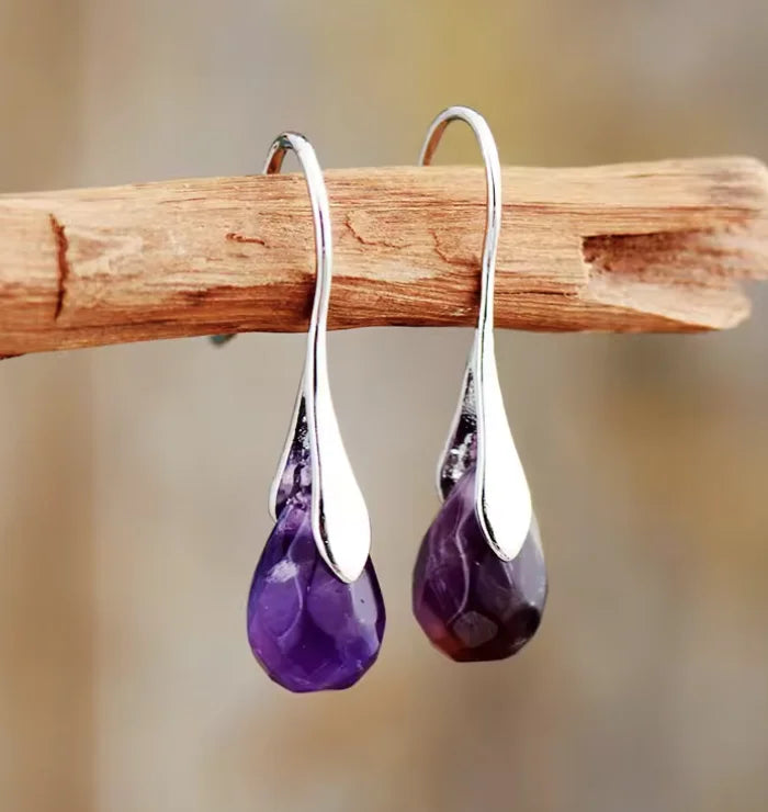 Earthy Sculptural Teardrop Earrings