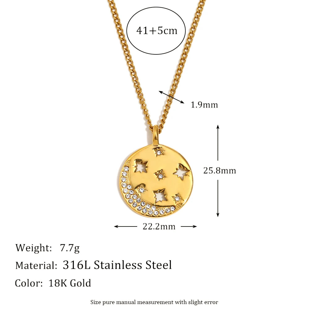 Celestial-Inspired Medallion Necklace