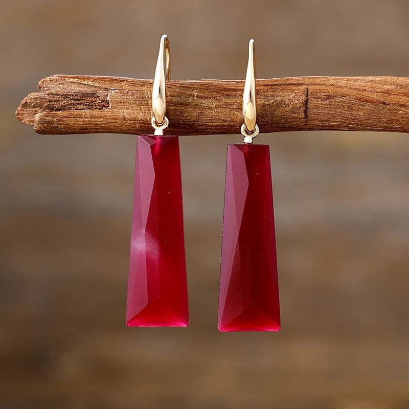 Geometric Crystal Drop Earrings