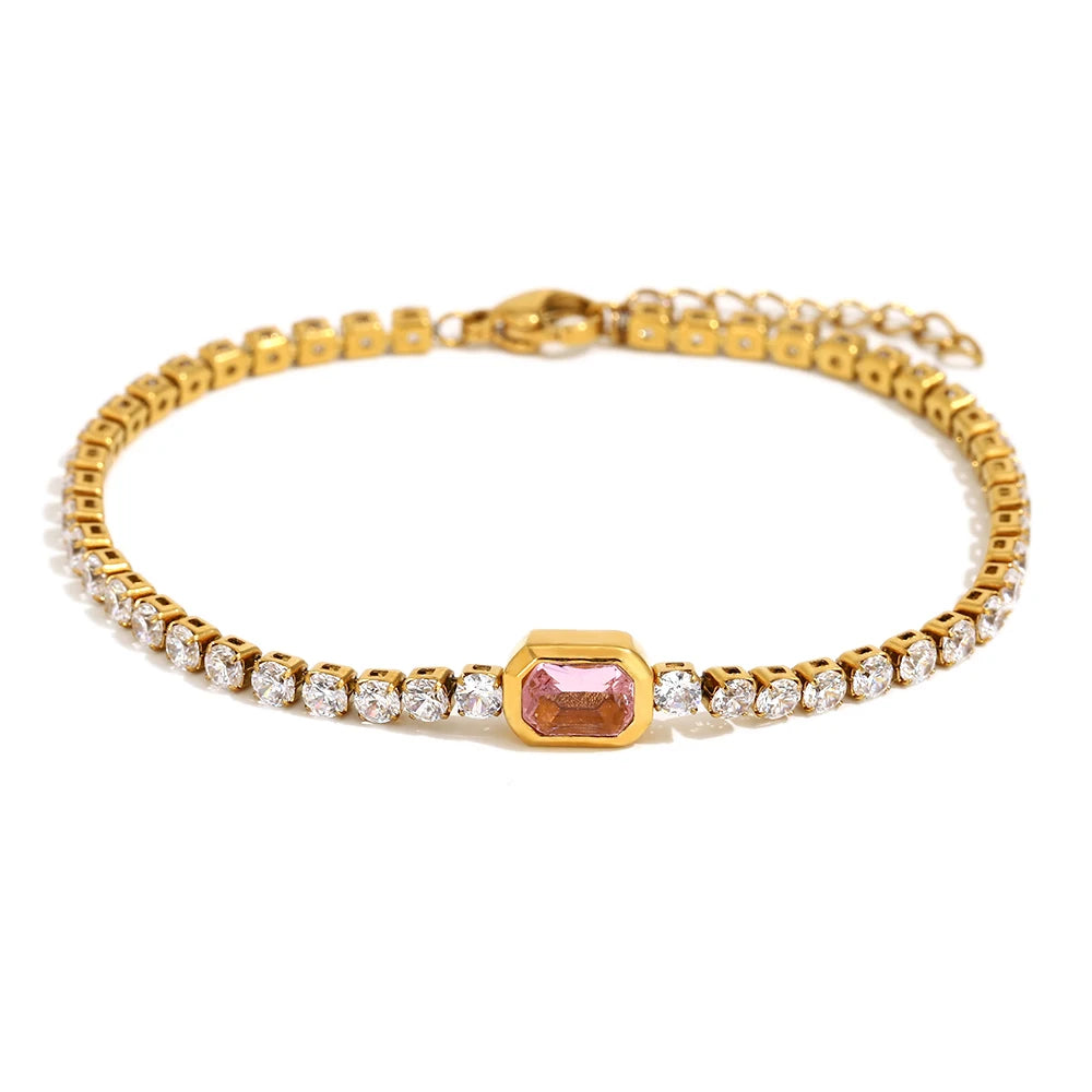 Colorful Zircon Tennis Bracelet