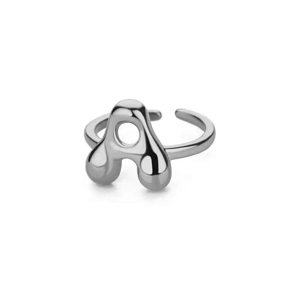 Silver Bubble Letter Ring
