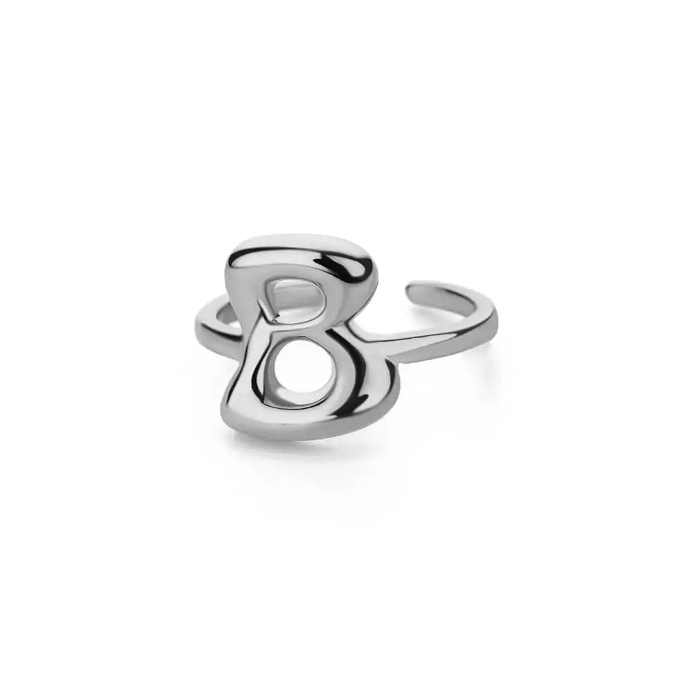 Silver Bubble Letter Ring
