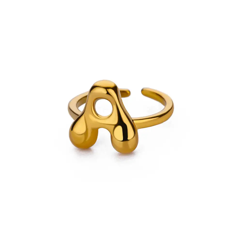 Bubble Letter Ring - 18k Gold Plated