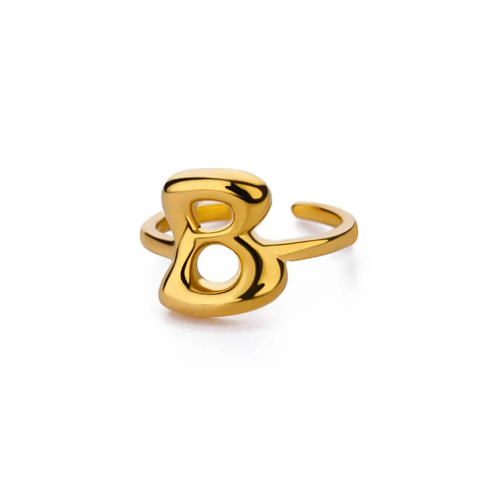 Bubble Letter Ring - 18k Gold Plated
