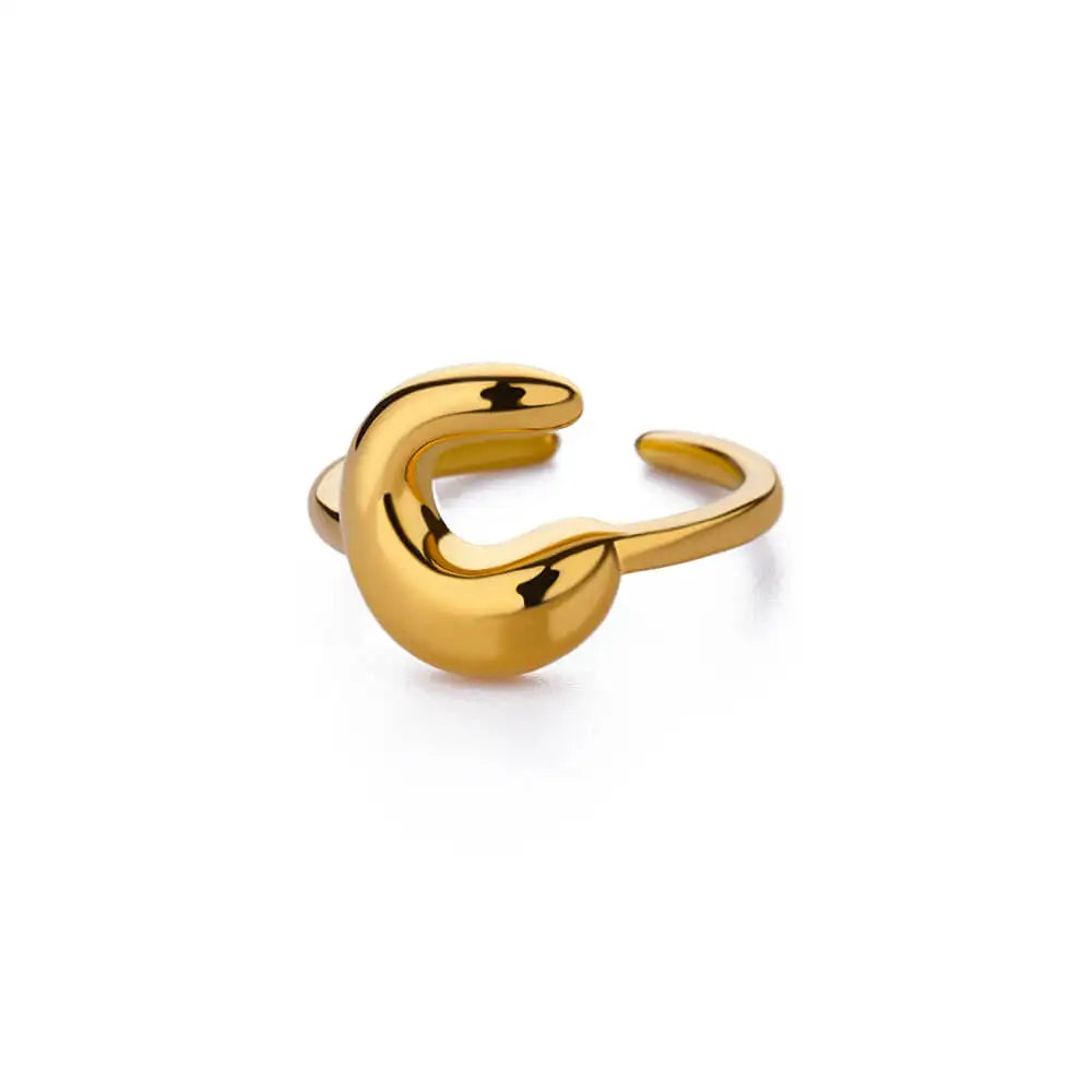 Bubble Letter Ring - 18k Gold Plated
