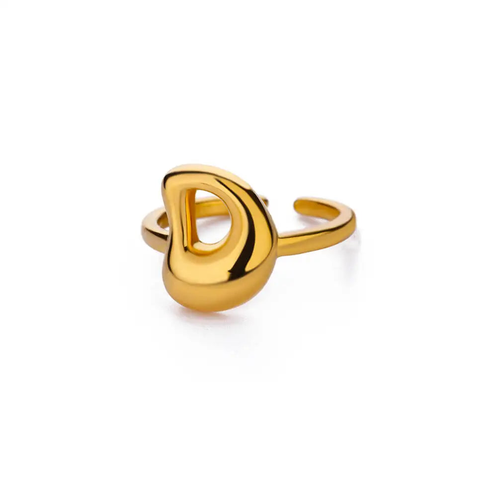 Bubble Letter Ring - 18k Gold Plated