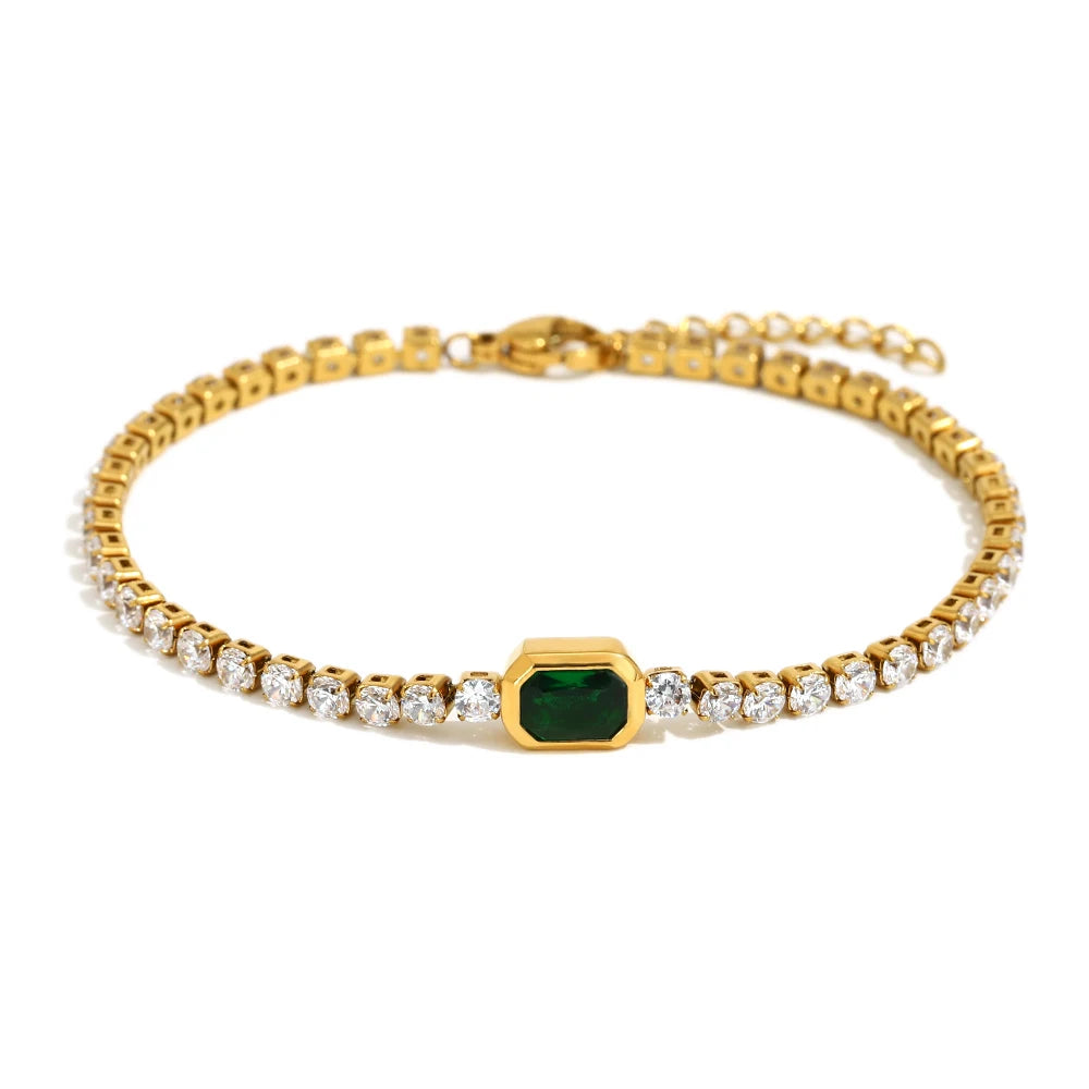 Colorful Zircon Tennis Bracelet