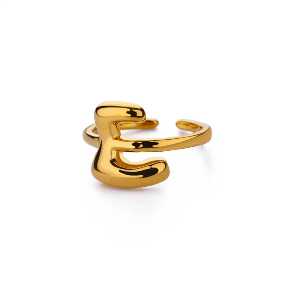 Bubble Letter Ring - 18k Gold Plated