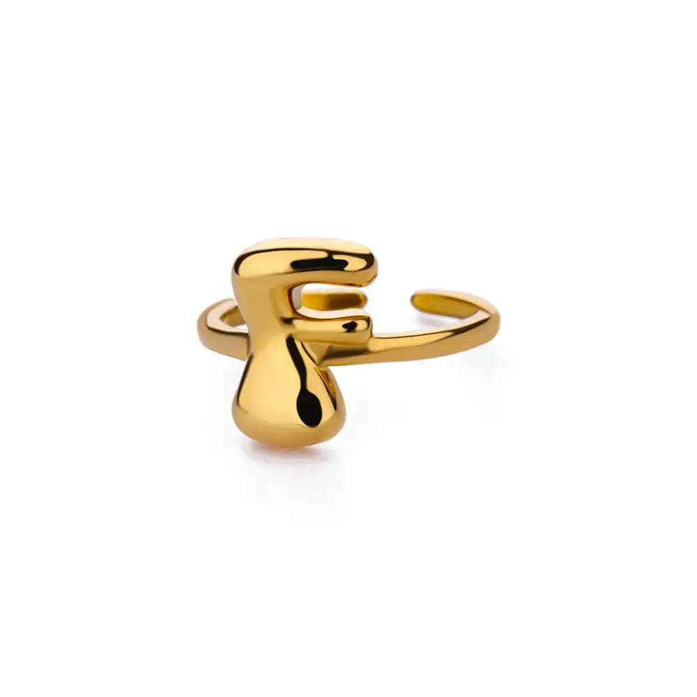 Bubble Letter Ring - 18k Gold Plated