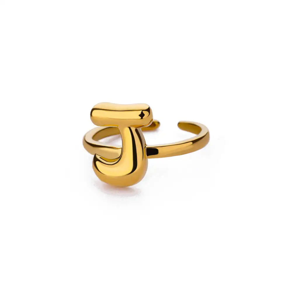 Bubble Letter Ring - 18k Gold Plated