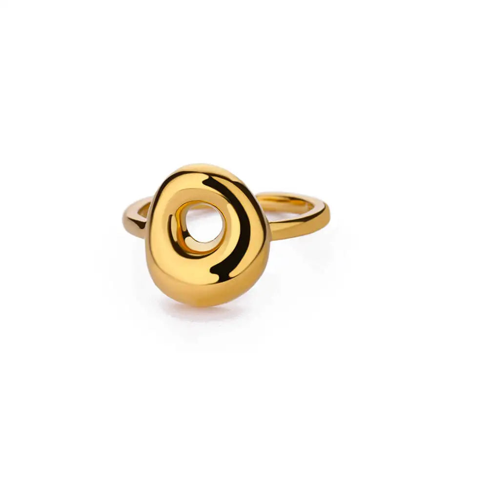 Bubble Letter Ring - 18k Gold Plated