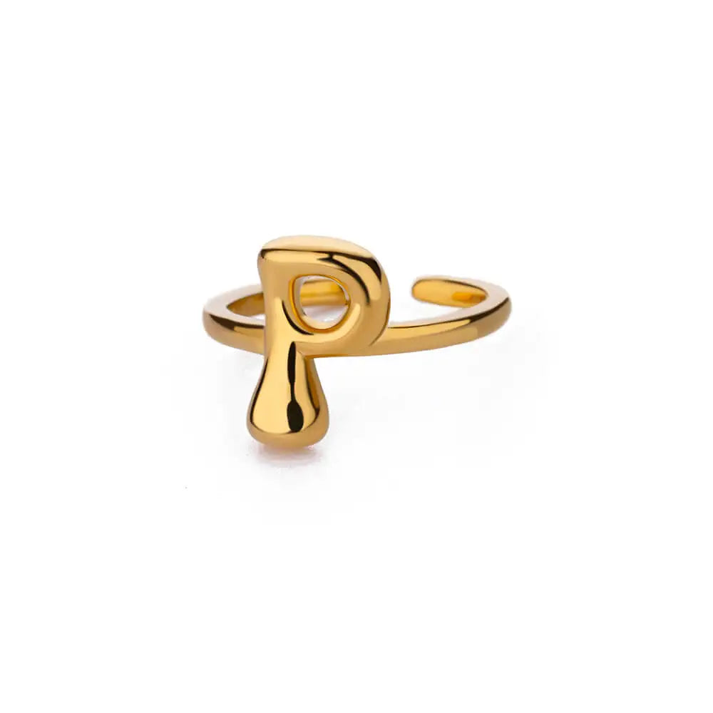 Bubble Letter Ring - 18k Gold Plated