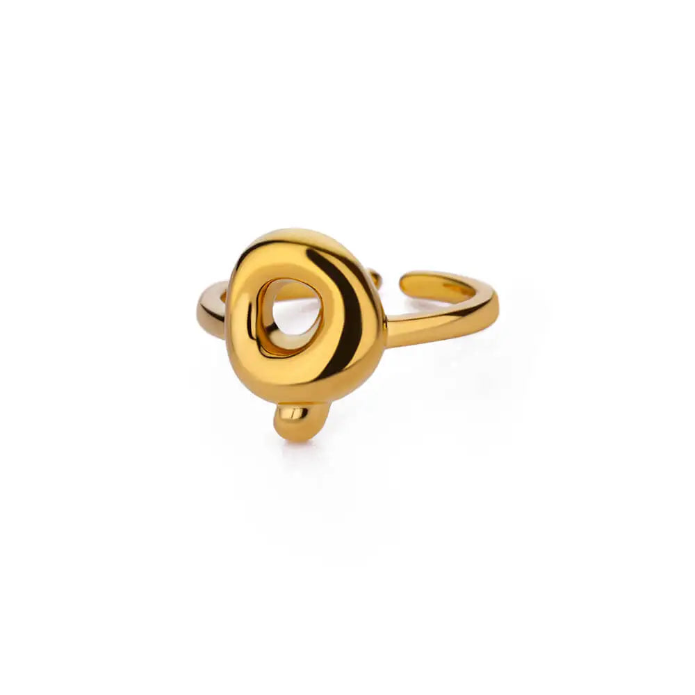 Bubble Letter Ring - 18k Gold Plated