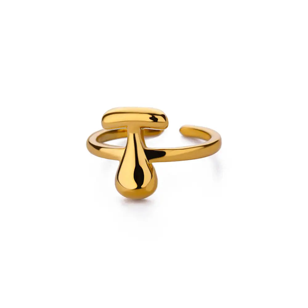 Bubble Letter Ring - 18k Gold Plated