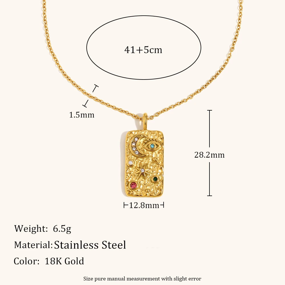 Crinkly Harmony Celestial Motifs Necklace