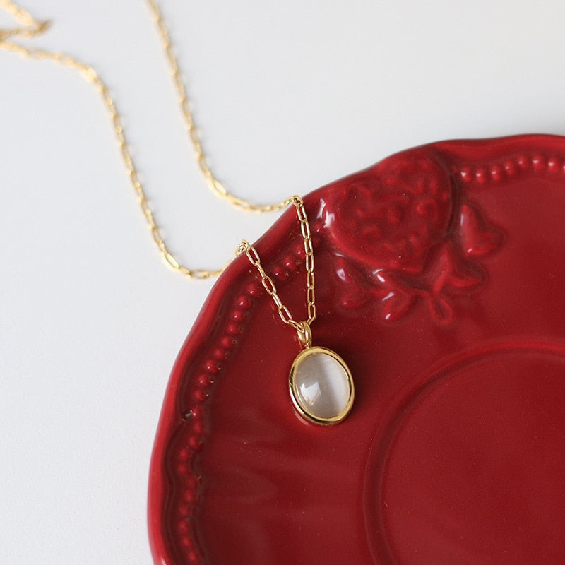 Classic Opal Pendant Necklace