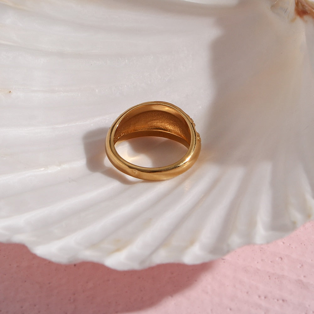Colourful Stripe Dotted Dome Ring
