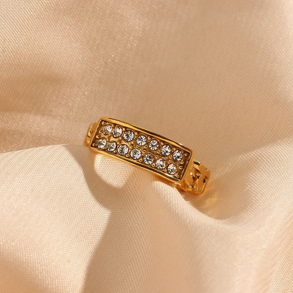Braided CZ Studded Ring