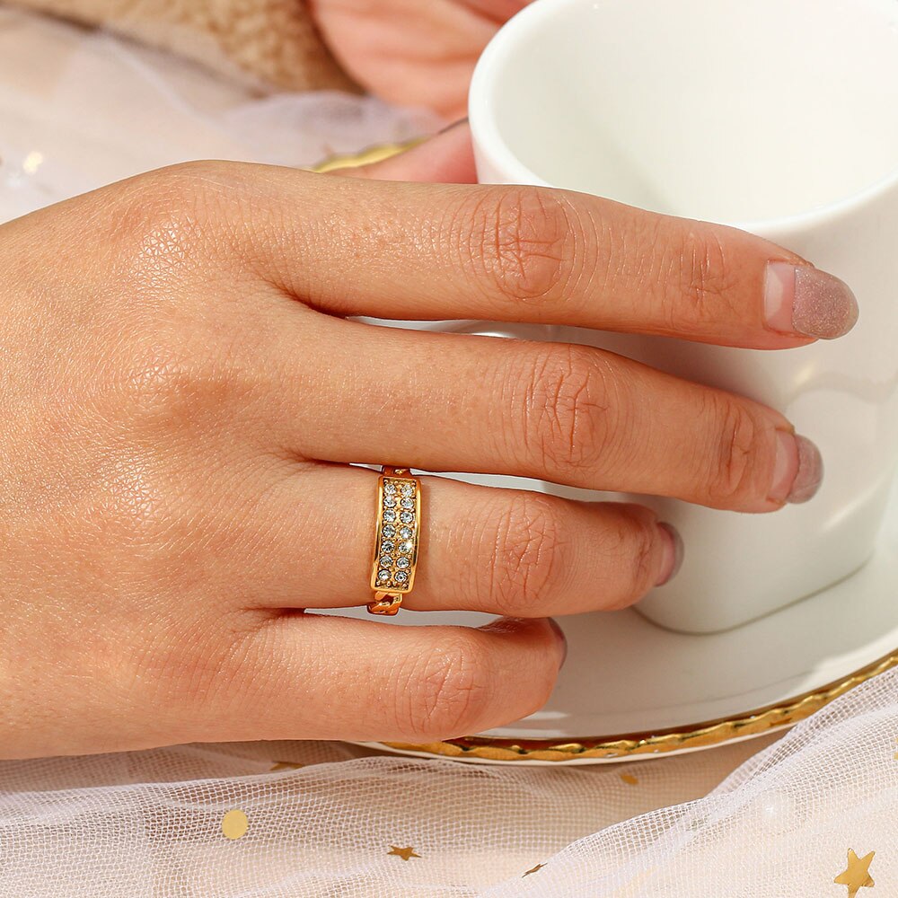 Braided CZ Studded Ring