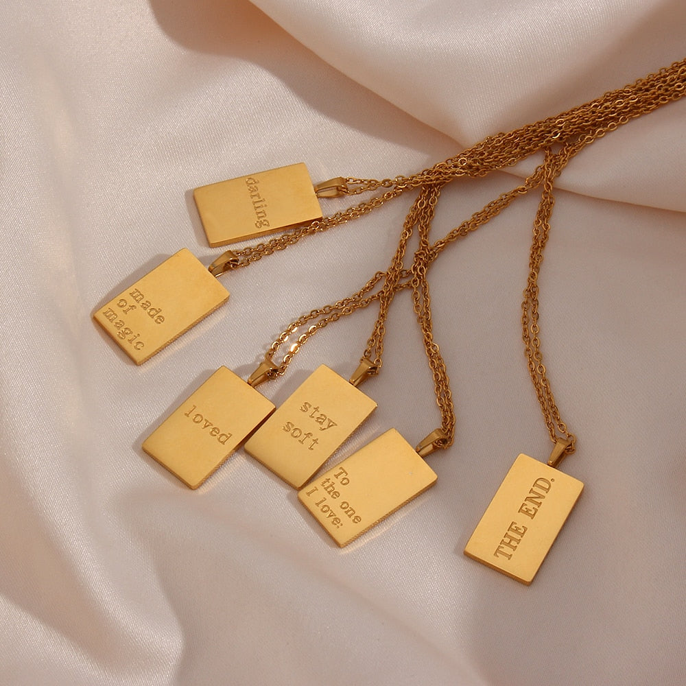 Catchword Gold Chain Necklace