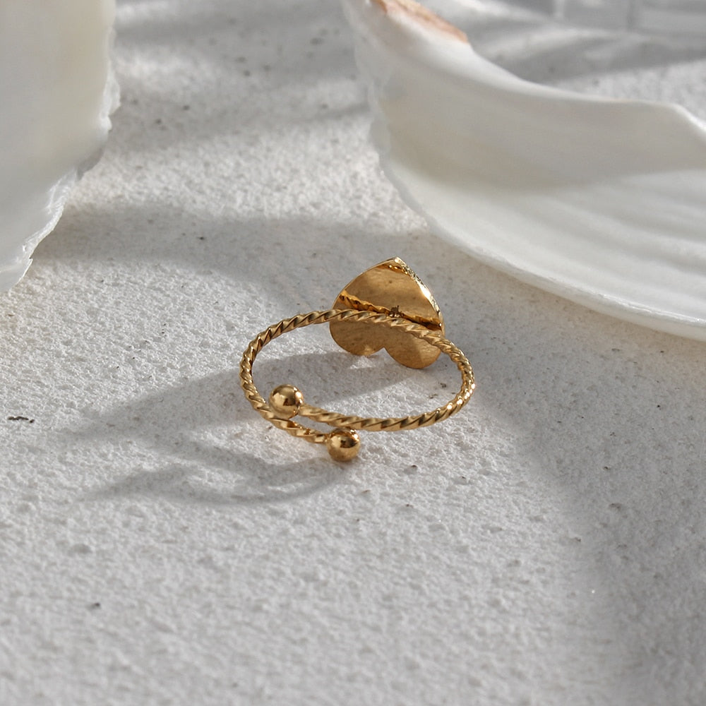 Yingyang Hearts Enamel Ring