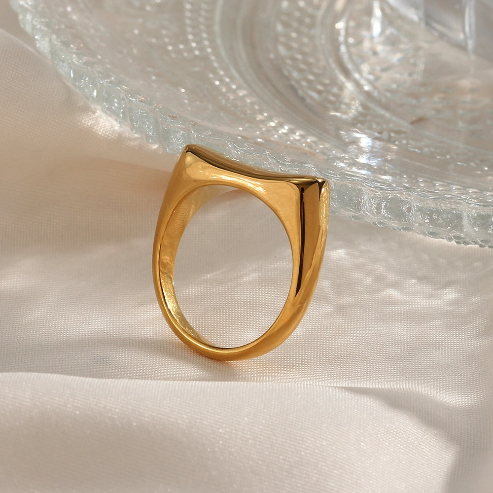 Purse Style Signet Gold Ring