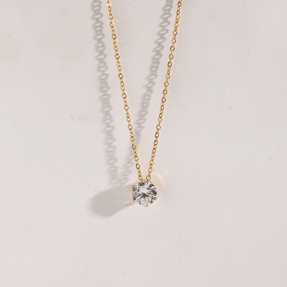 Elegant Minimalist Crystal Necklace