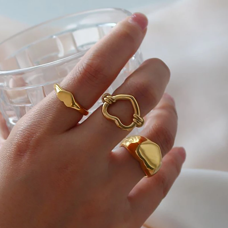 Open Close Heart Statement Ring