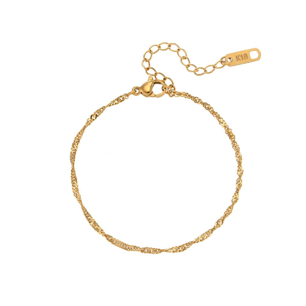 Dainty Waterwave Gold Jewellery Set