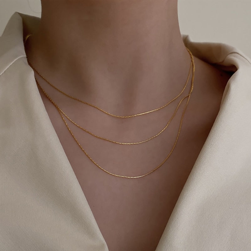 Ultra Dainty Layered Gold Necklace