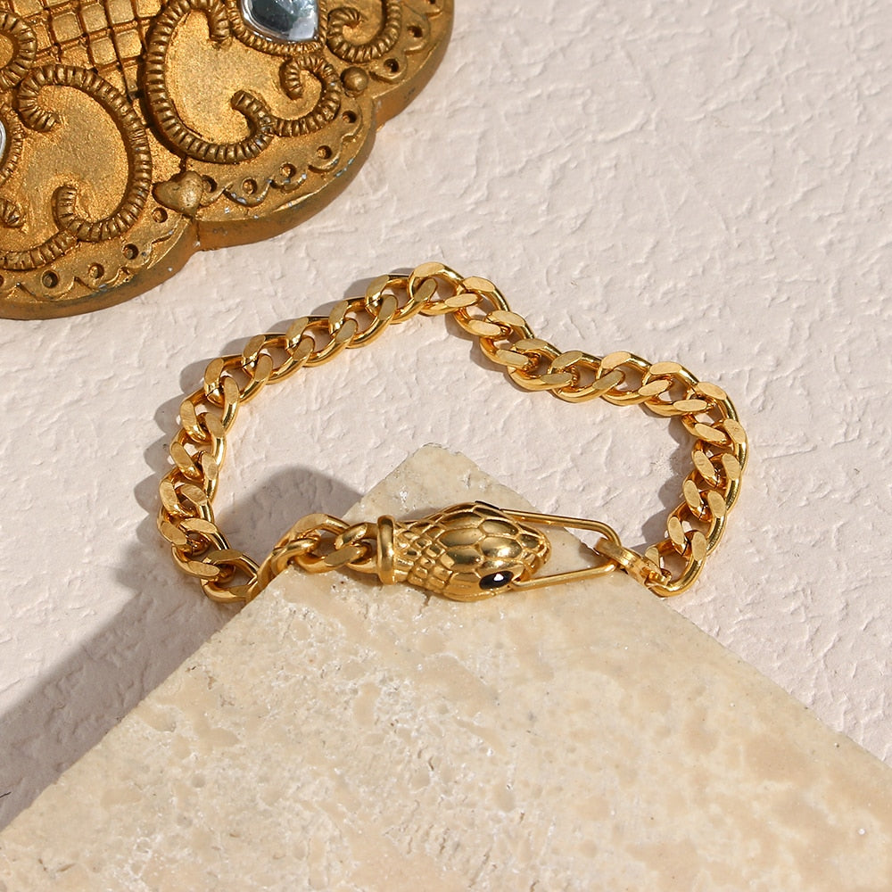 Chunky Snake Head Chain Bracelet
