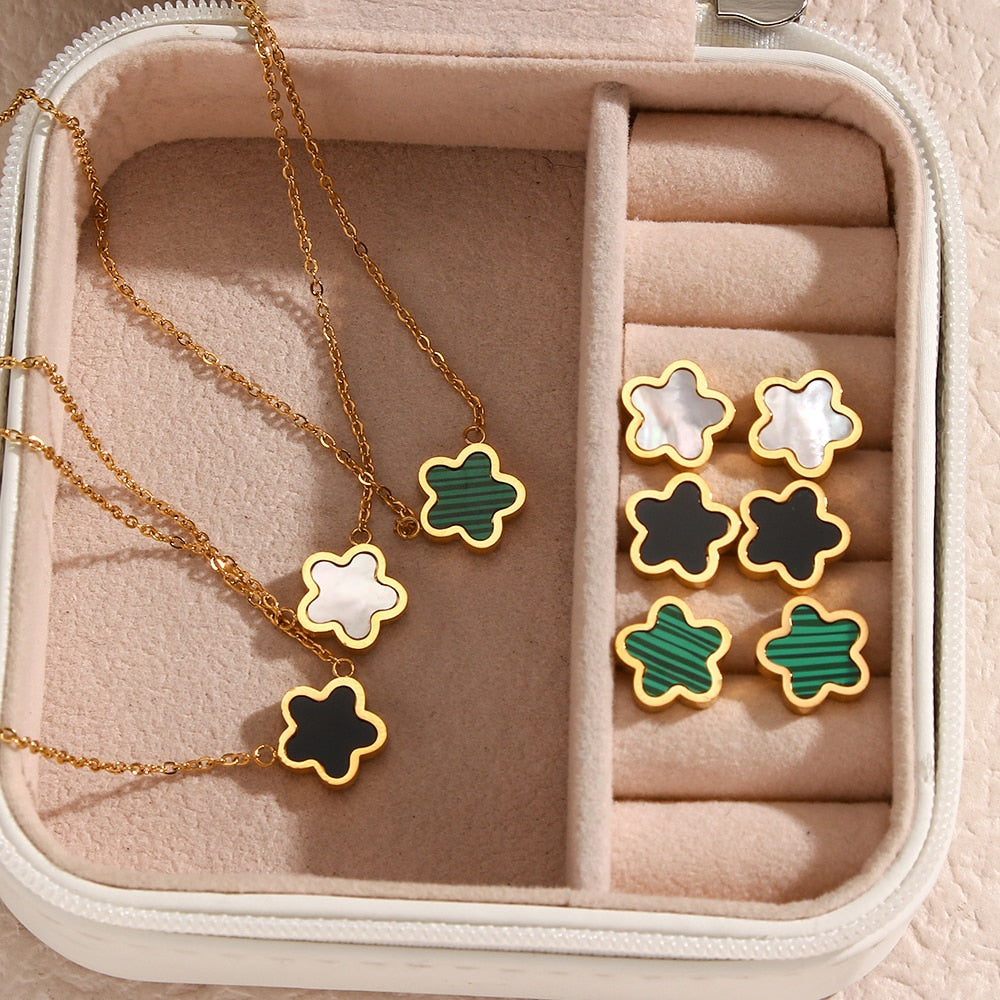 Lucky Clover Acrylic Jewellery Set