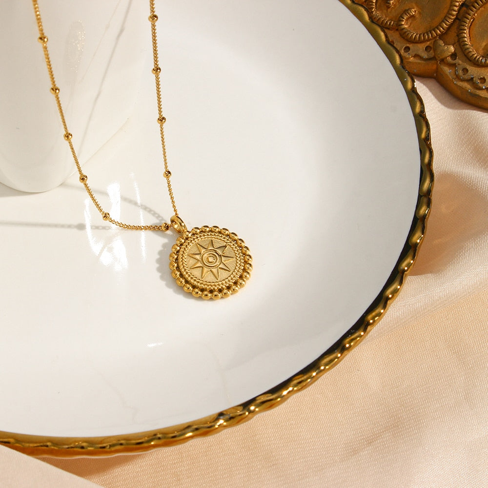 Sun Star Insignia Chain Necklace