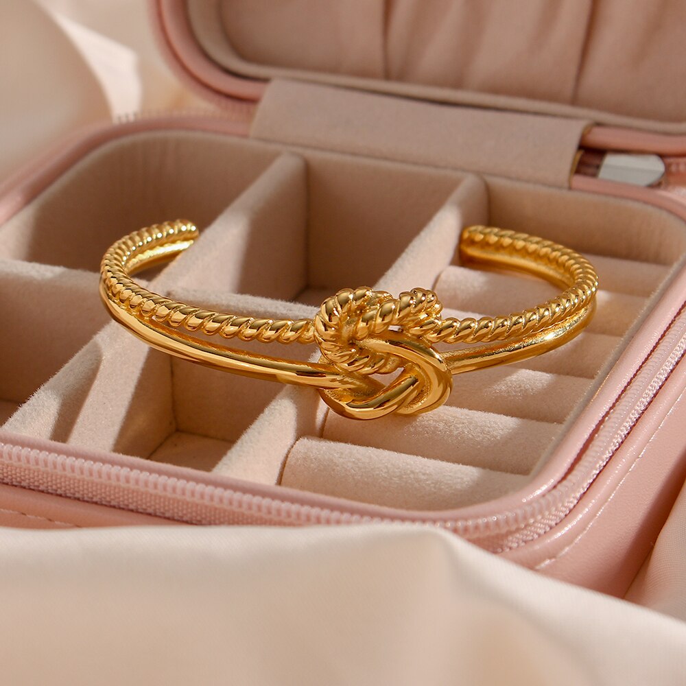 Splice Knotted Hollow Cuff Bangles