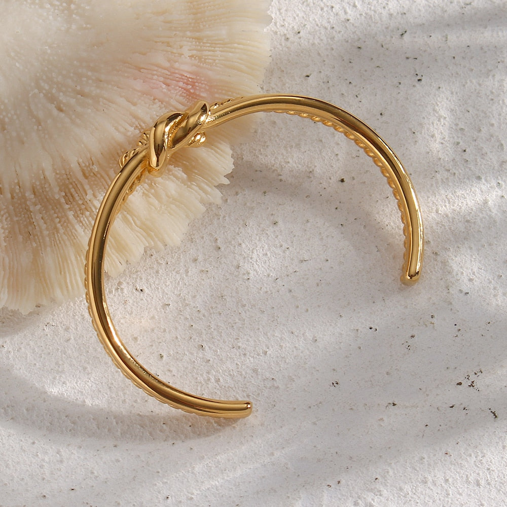 Splice Knotted Hollow Cuff Bangles