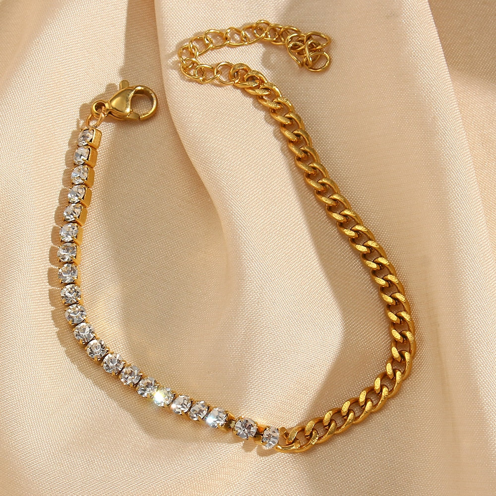 Zirconia Chain Splice Jewellery Set