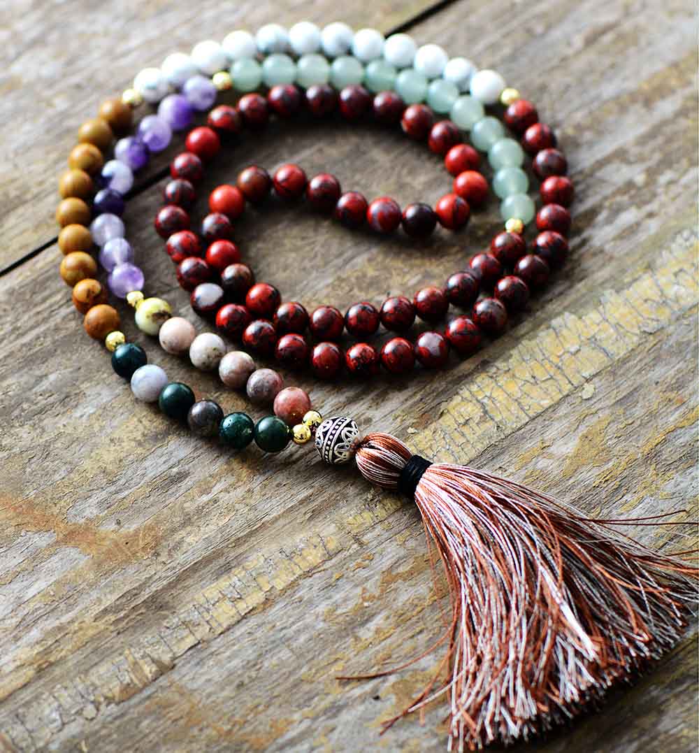 Chroma 7-Chakra Tassel Charm Necklace