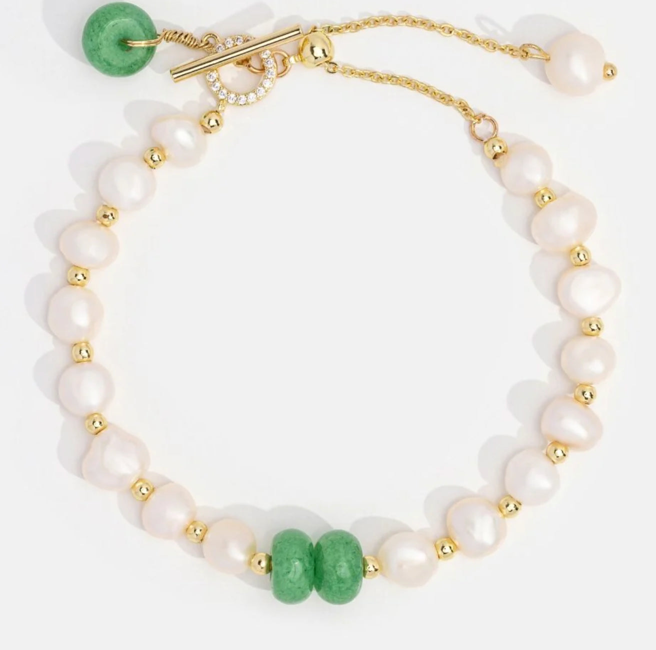 Freshwater Pearl & Aventurine Bracelet