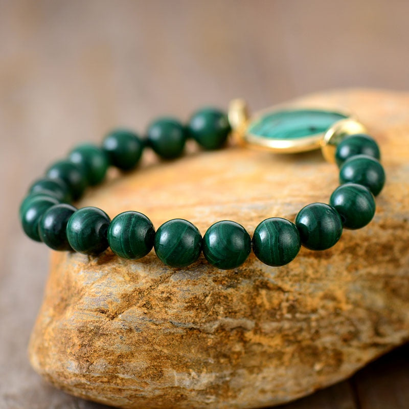 Malachite Stretchable Beads Bracelet