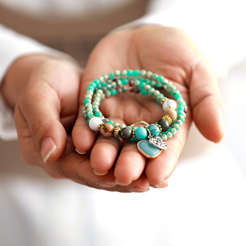 Blue Imperial Jasper Hearts Necklace