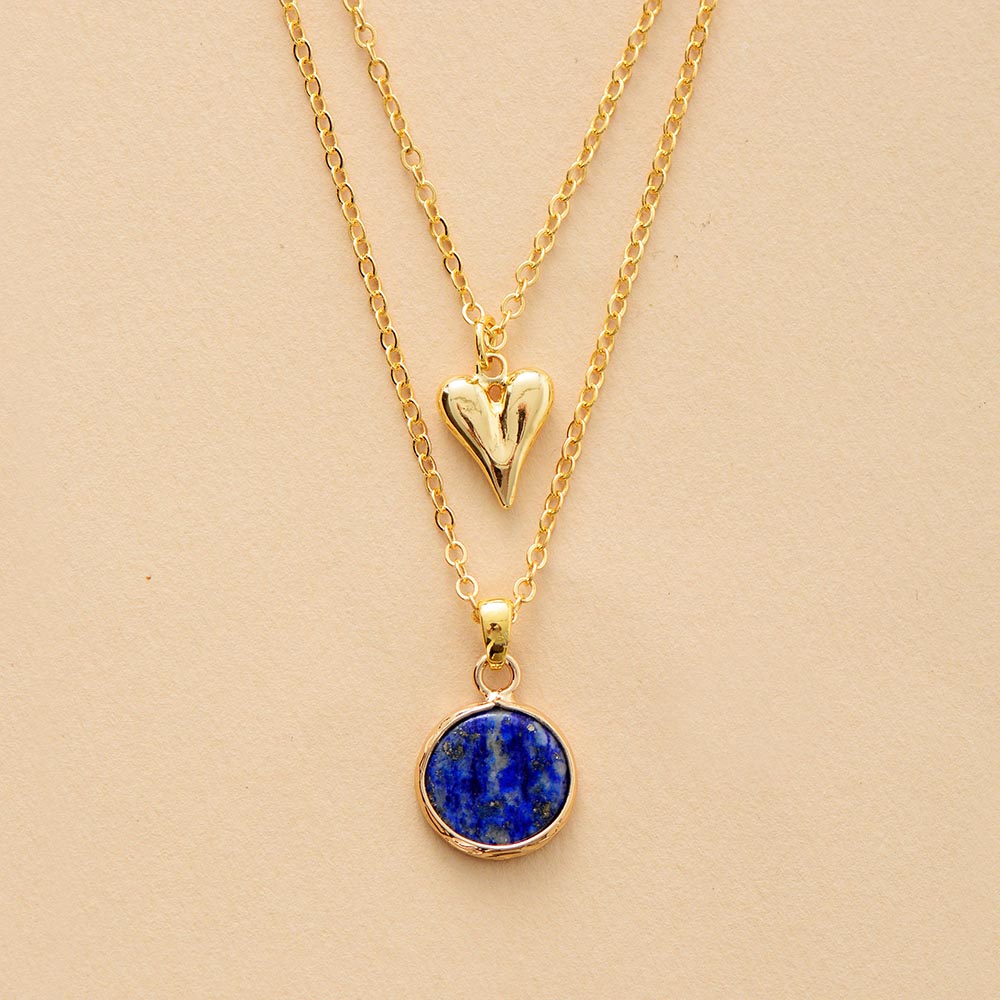 Layered Lapis Lazuli Love Necklace