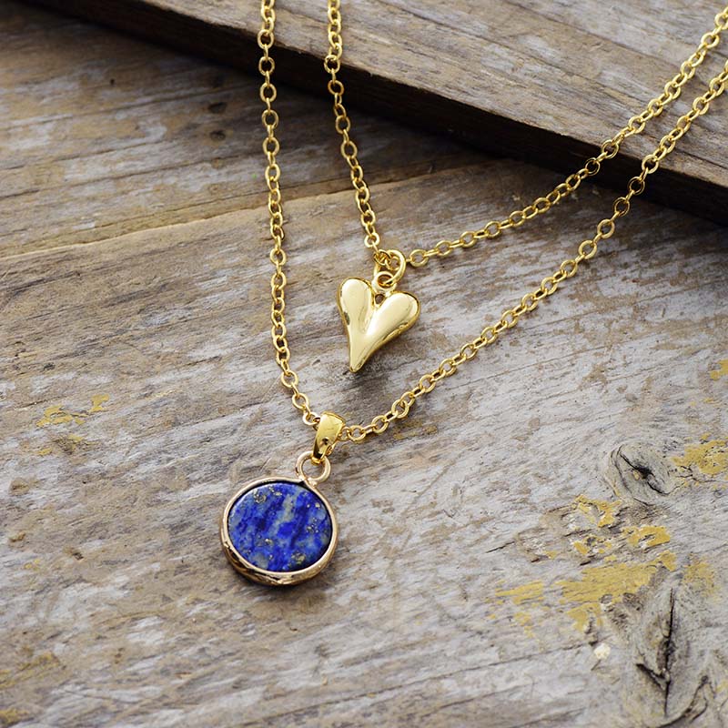 Layered Lapis Lazuli Love Necklace