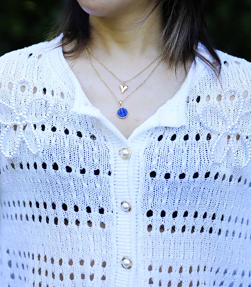 Layered Lapis Lazuli Love Necklace
