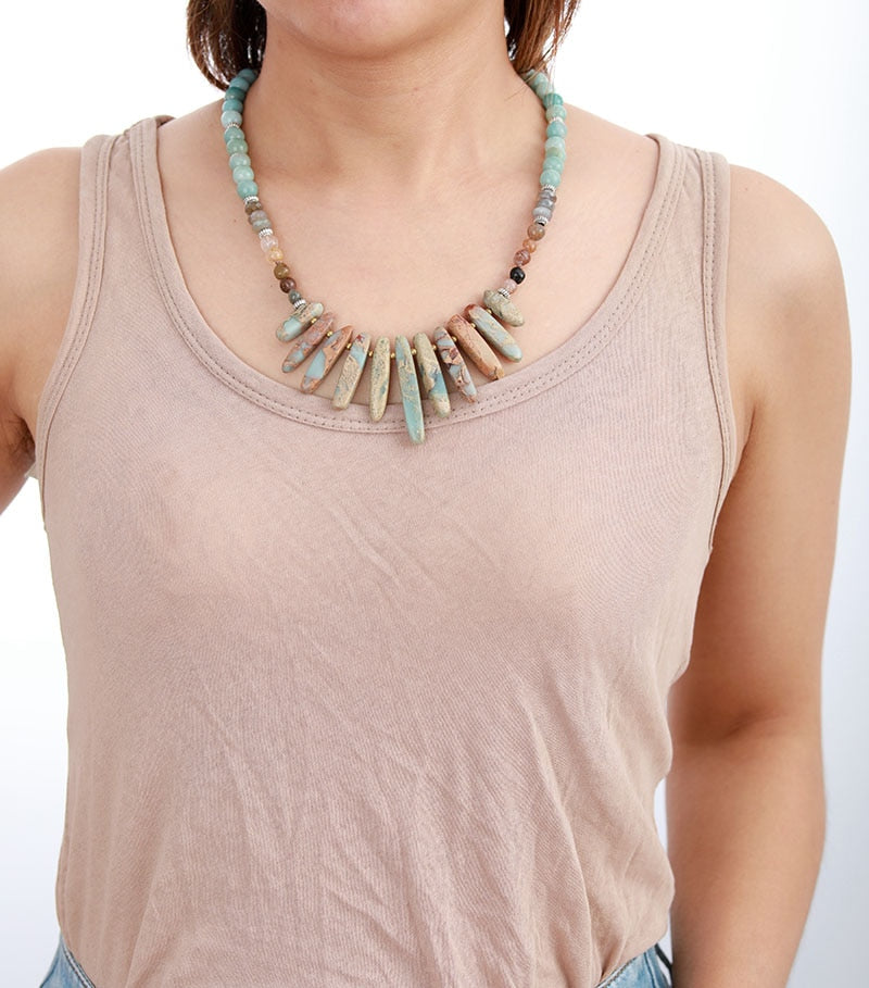 Chroma Amazonite Jasper Labradorite Necklace