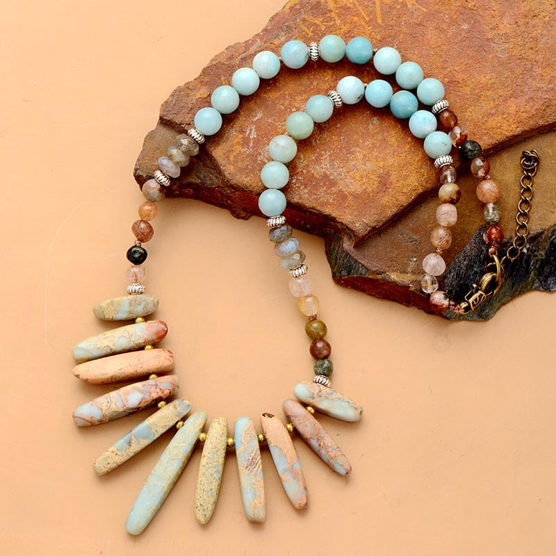 Chroma Amazonite Jasper Labradorite Necklace
